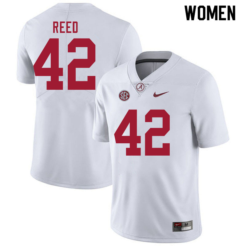 Women #42 Sam Reed Alabama White Tide College Football Jerseys Sale-White